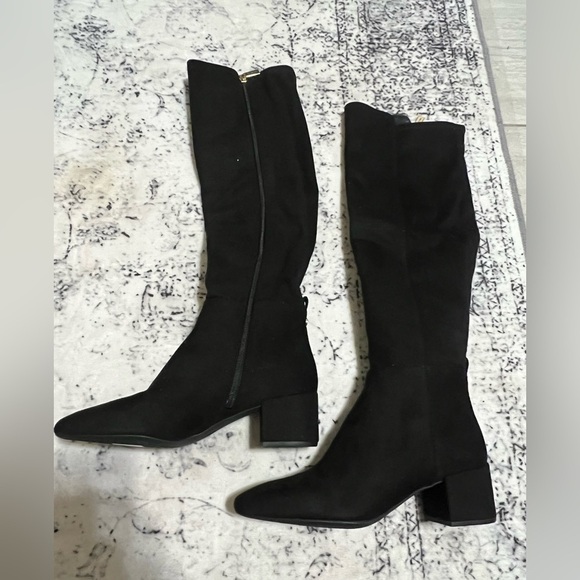NEW Michael Kors Braden Women's Suede Zip Up Knee high boots - Black Size 9 - Picture 1 of 7